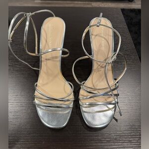 Silver Strappy 4” Heels